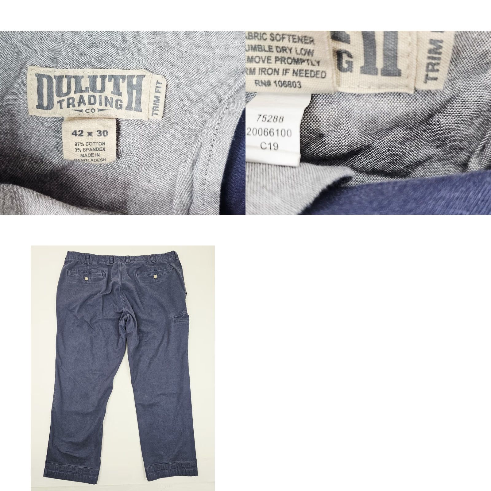 Vintage Duluth Trading Flex Ballroom Khakis Navy Blue Trim Fit Pants Men 42x29 Casual Workwear Baggy? Size US 42 / EU 58 - 8 Thumbnail