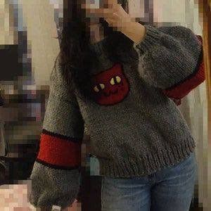 Cat Cartoon Knit Sweater Design