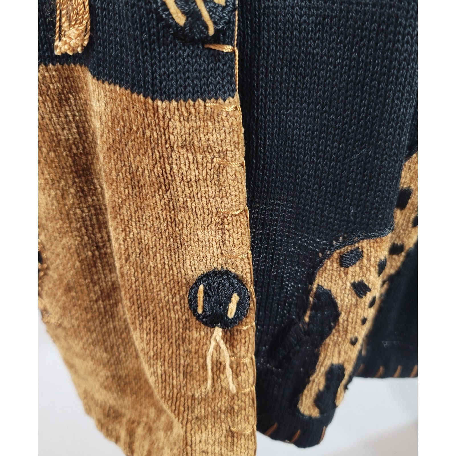 Other VTG Lisa International Black Gold Safari Animal Sweater M Size M / US 6-8 / IT 42-44 - 6 Thumbnail