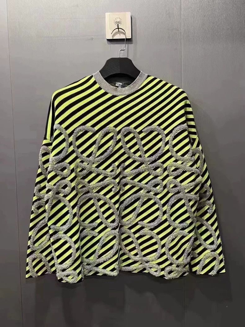 LOEWE Three-dimensional flocking large logo knitted hoodie