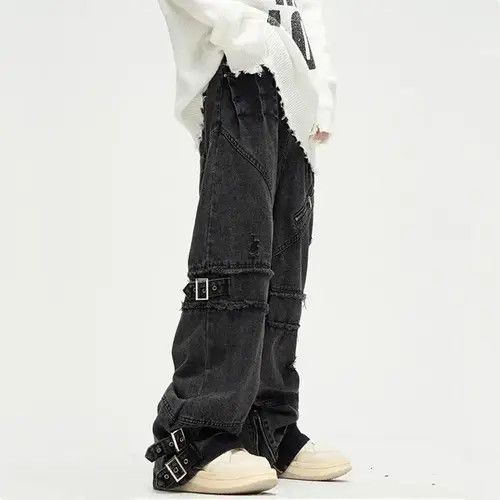 Japanese Brand × Jean Black Gothic Pants Wide Leg Baggy Jeans Size US 30 / EU 46 - 3 Thumbnail