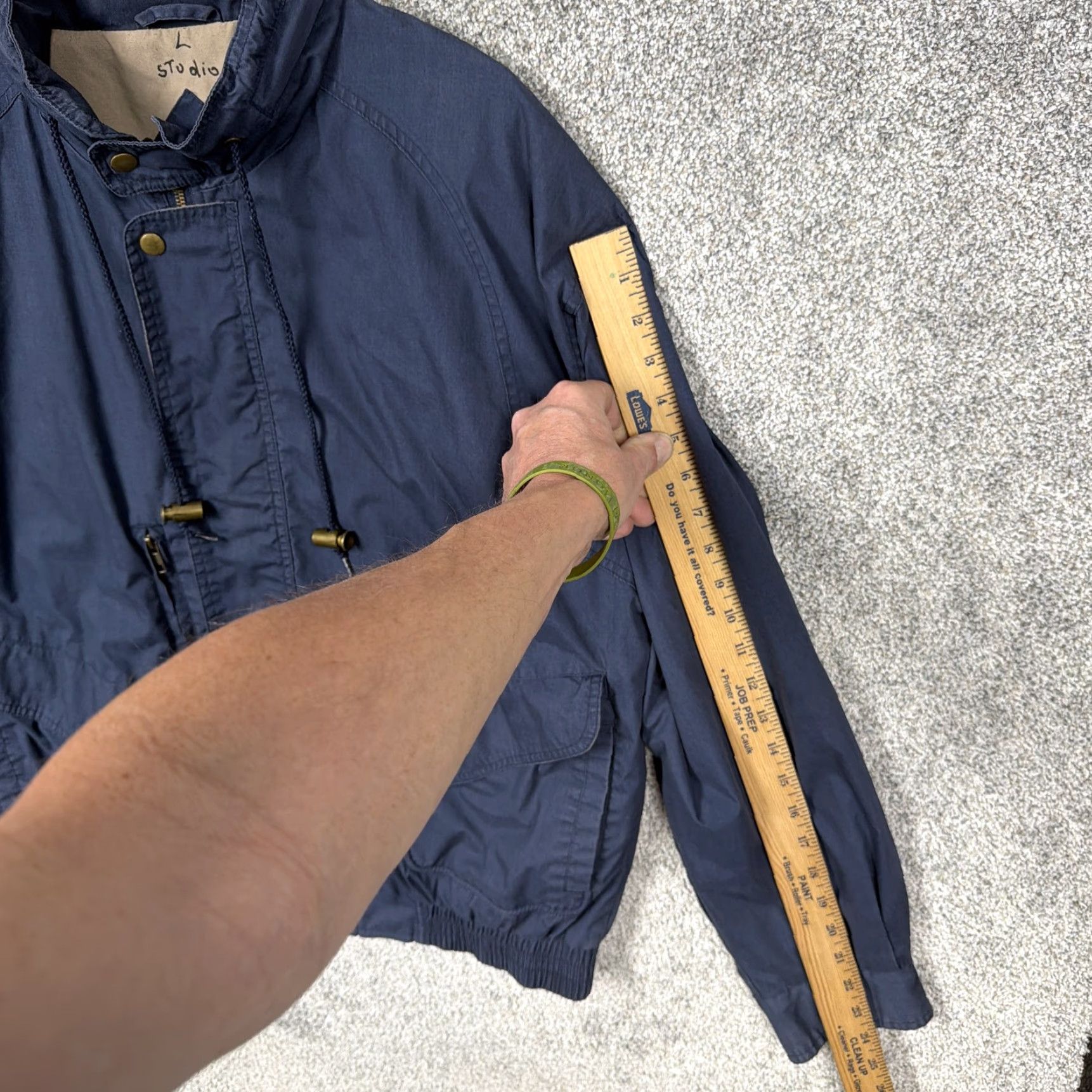 Vintage Vintage California Outerwear Jacket L Blue Bomber Canvas Pockets 00s Y2K Mens Regular Short | Stand-Up Collar | Zip Front | All Seasons Size US L / EU 52-54 / 3 - 2 Thumbnail