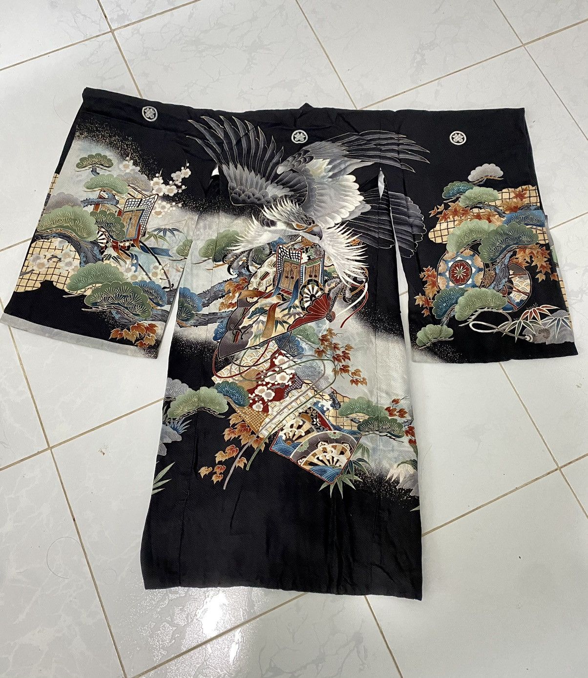 Japanese Brand × Vintage Insane Vintage Japanese Traditional Eagle Full Screen Yakuza Size US XS / EU 42 / 0 - 1 Thumbnail