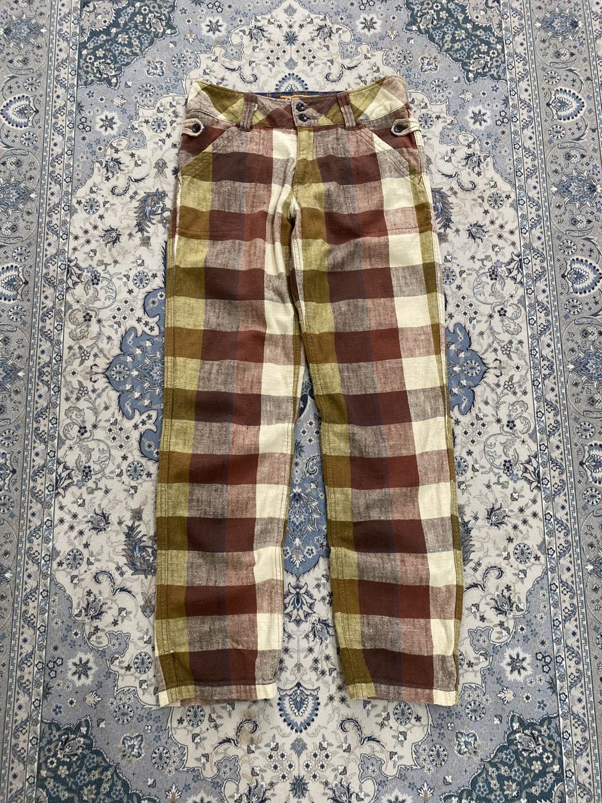 Japanese Brand VINTAGE CUBE SUGAR PLAID TARTAN PANTS LIKE ISSEY MIYAKR CDG Size US 30 / EU 46 - 1 Thumbnail