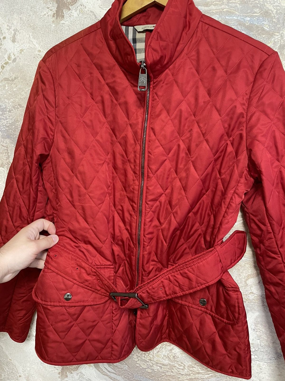 Burberry Burberry London Quilted Women’s Red Jacket - Size L Size L / US 10 / IT 46 - 8 Thumbnail