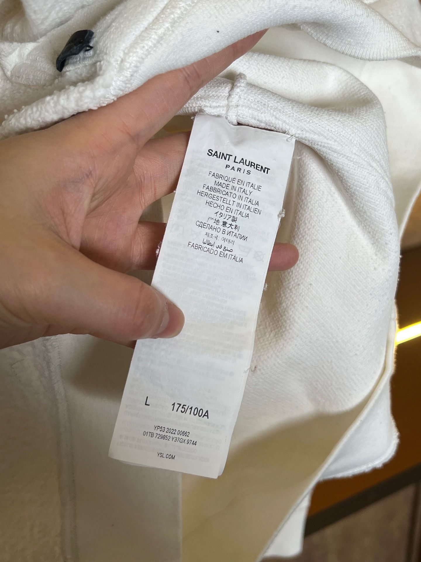 Saint Laurent Paris SLP Slogan Hoodie Size US L / EU 52-54 / 3 - 4 Thumbnail