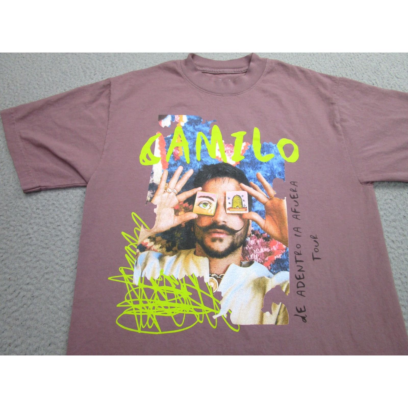 Vintage VINTAGE Camilo T-Shirt Men's Small Purple Graphic Concert Tee 2020s Music Band Tour Fan Gift Size US S / EU 44-46 / 1 - 2 Thumbnail