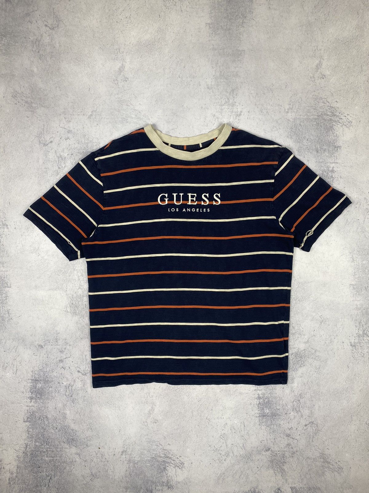 Guess × Vintage Vintage Guess Los Angeles Striped USA Asap Rocky Tee y2k Size US S / EU 44-46 / 1 - 2 Thumbnail