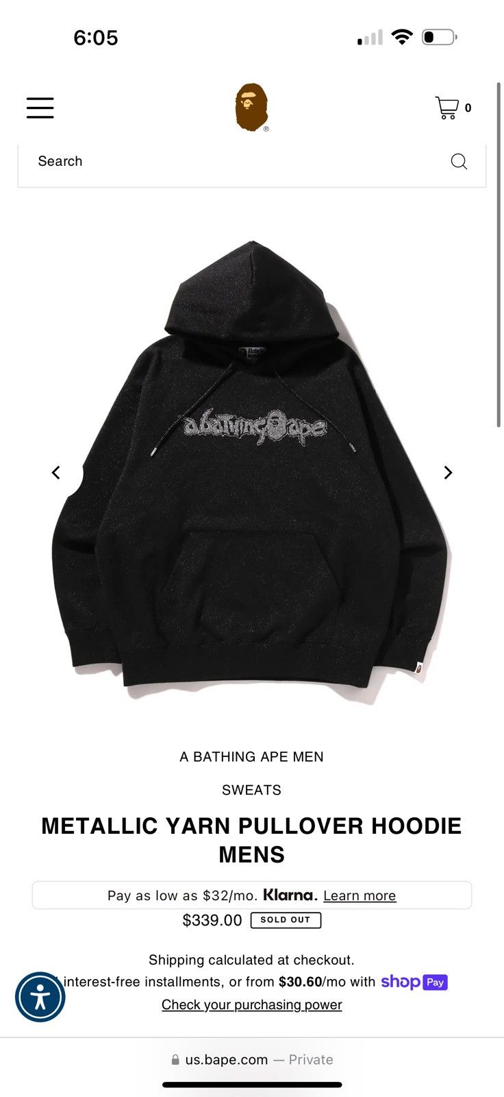 Bape Metallic Yarn Pullover Hoodie Size US XL / EU 56 / 4 - 1 Thumbnail