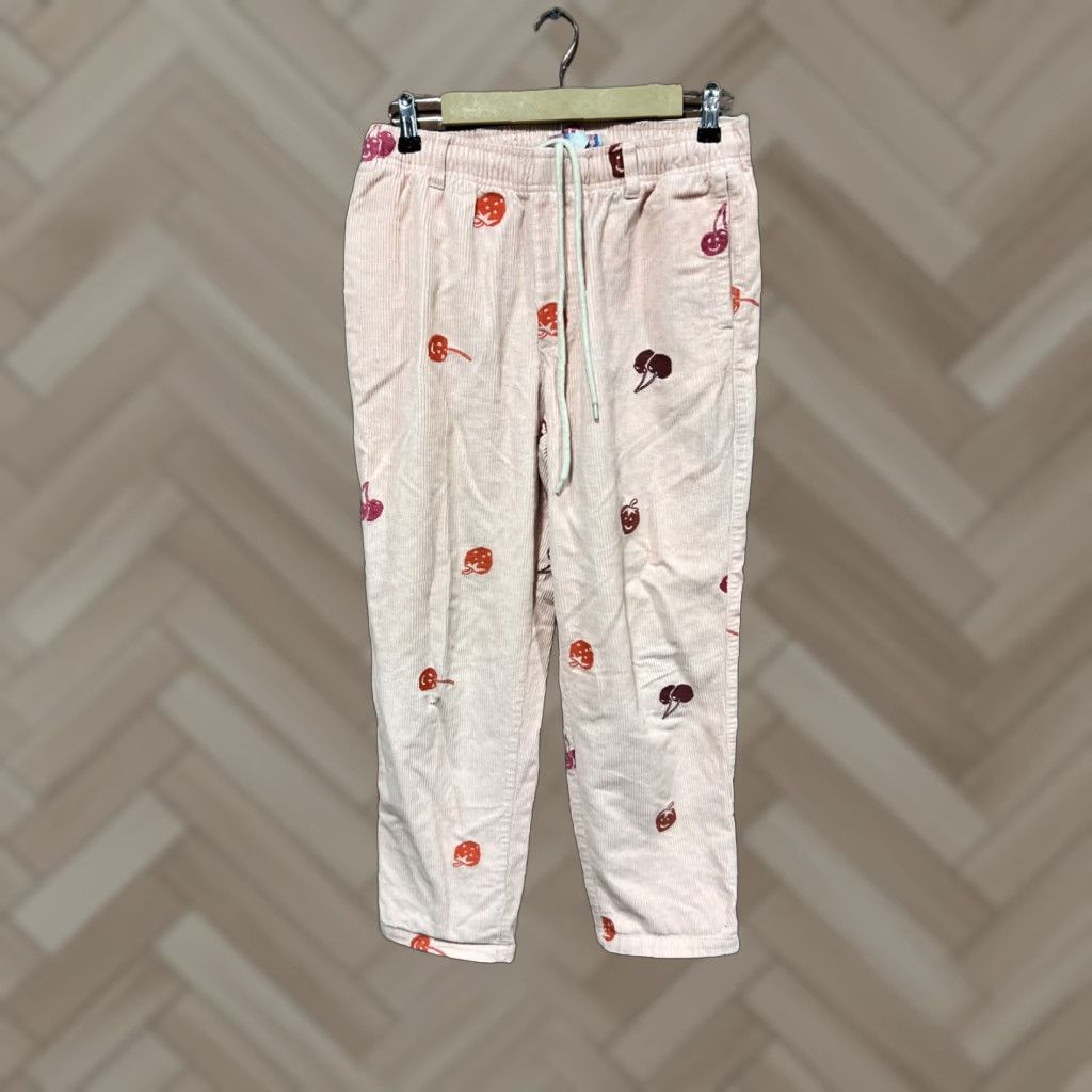 Urban Outfitters VINTAGE is not applicable; use Urban Outfitters Pants Pink Corduroy Beach Cherry Strawberry Drawstring Small Size US 29 - 1 Thumbnail