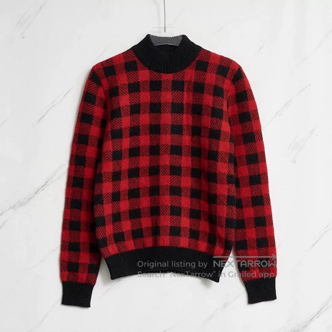 Saint Laurent Paris Saint Laurent Men's Checkered Mock Neck Sweater. Size US M / EU 48-50 / 2 - 1 Thumbnail