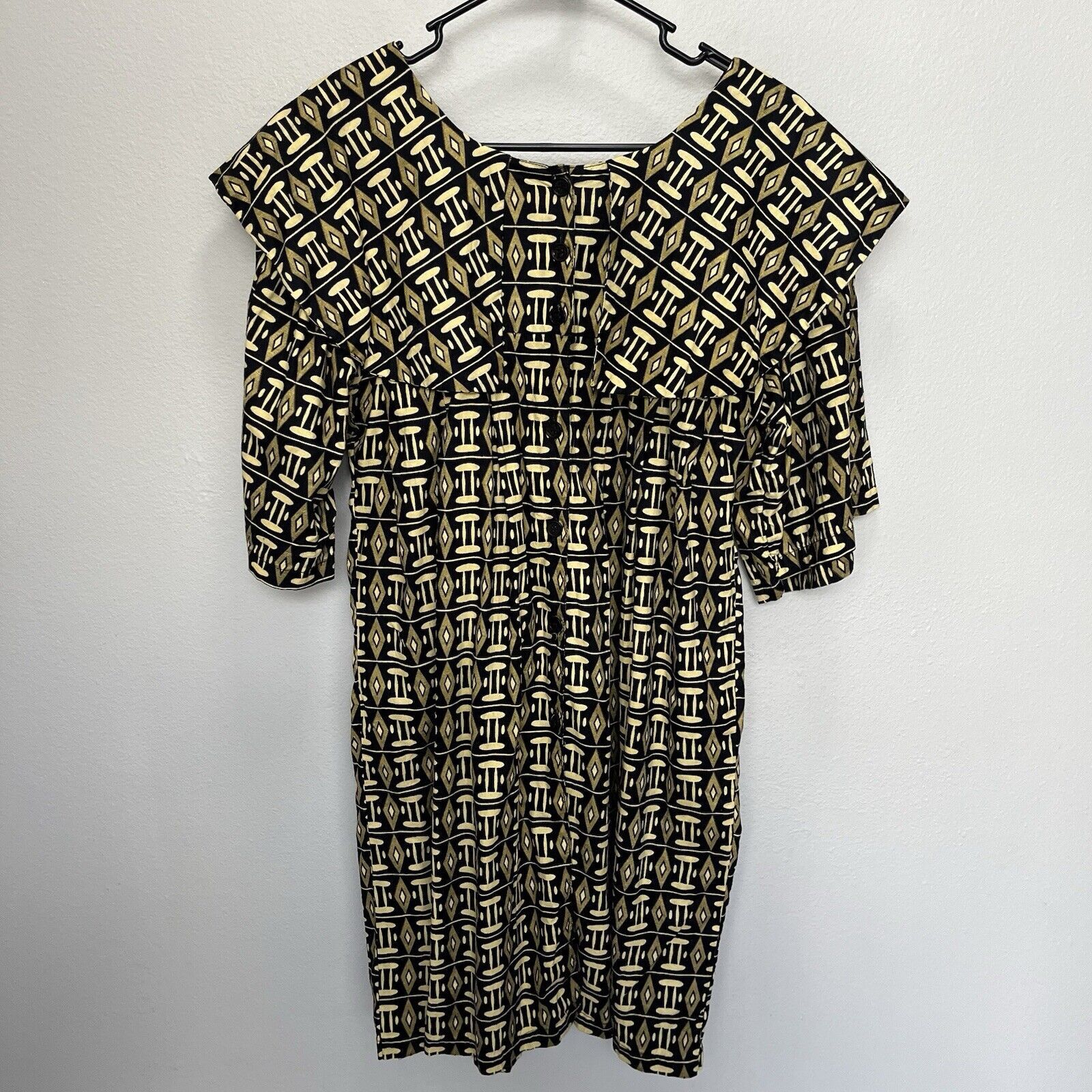 Vintage The African Village | Vintage Black Yel Dress & Skirt Set Size ONE SIZE - 2 Thumbnail