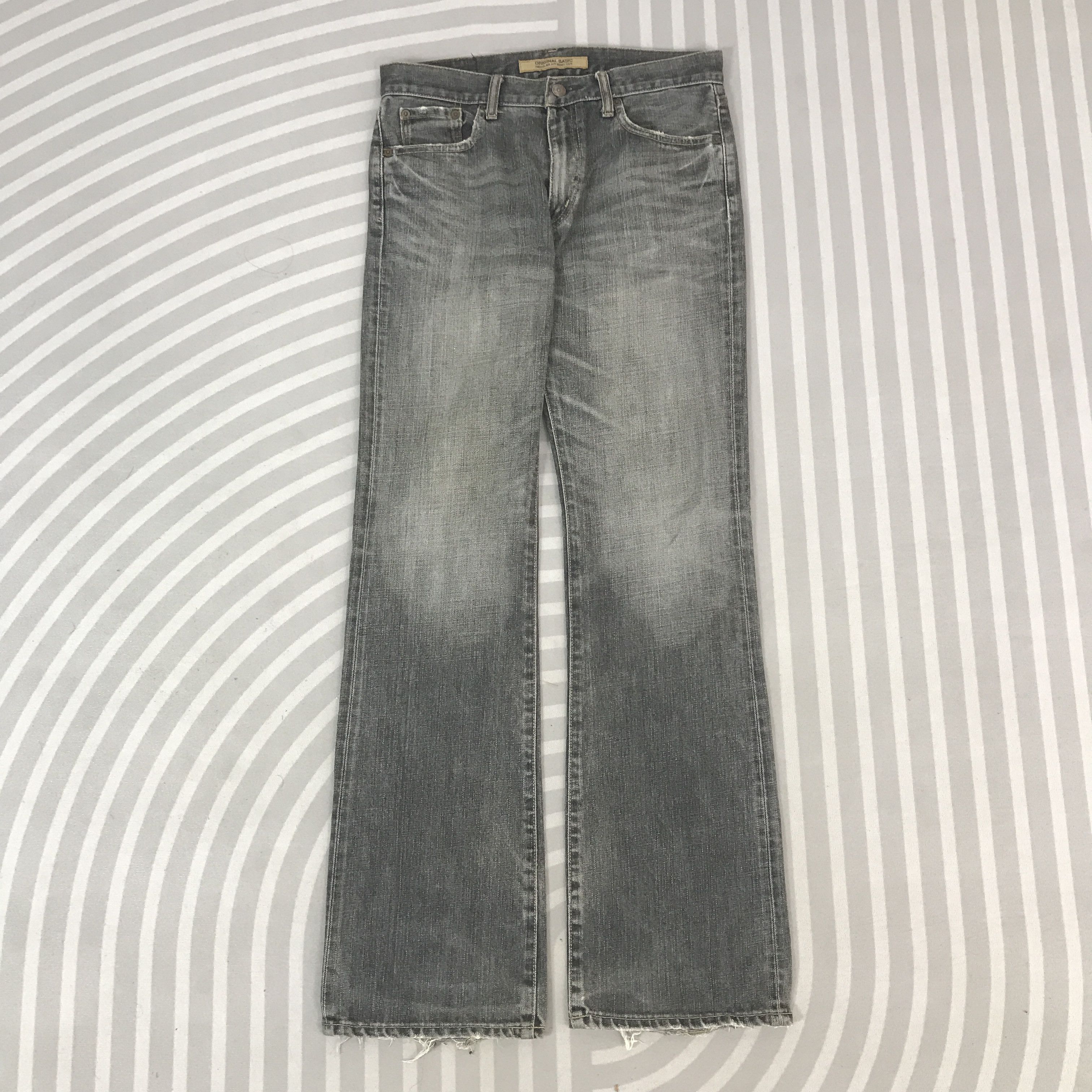 Japanese Brand Flare Japanese Uniqlo Distressed Denim black pants K54B11 Size US 30 / EU 46 - 1 Thumbnail