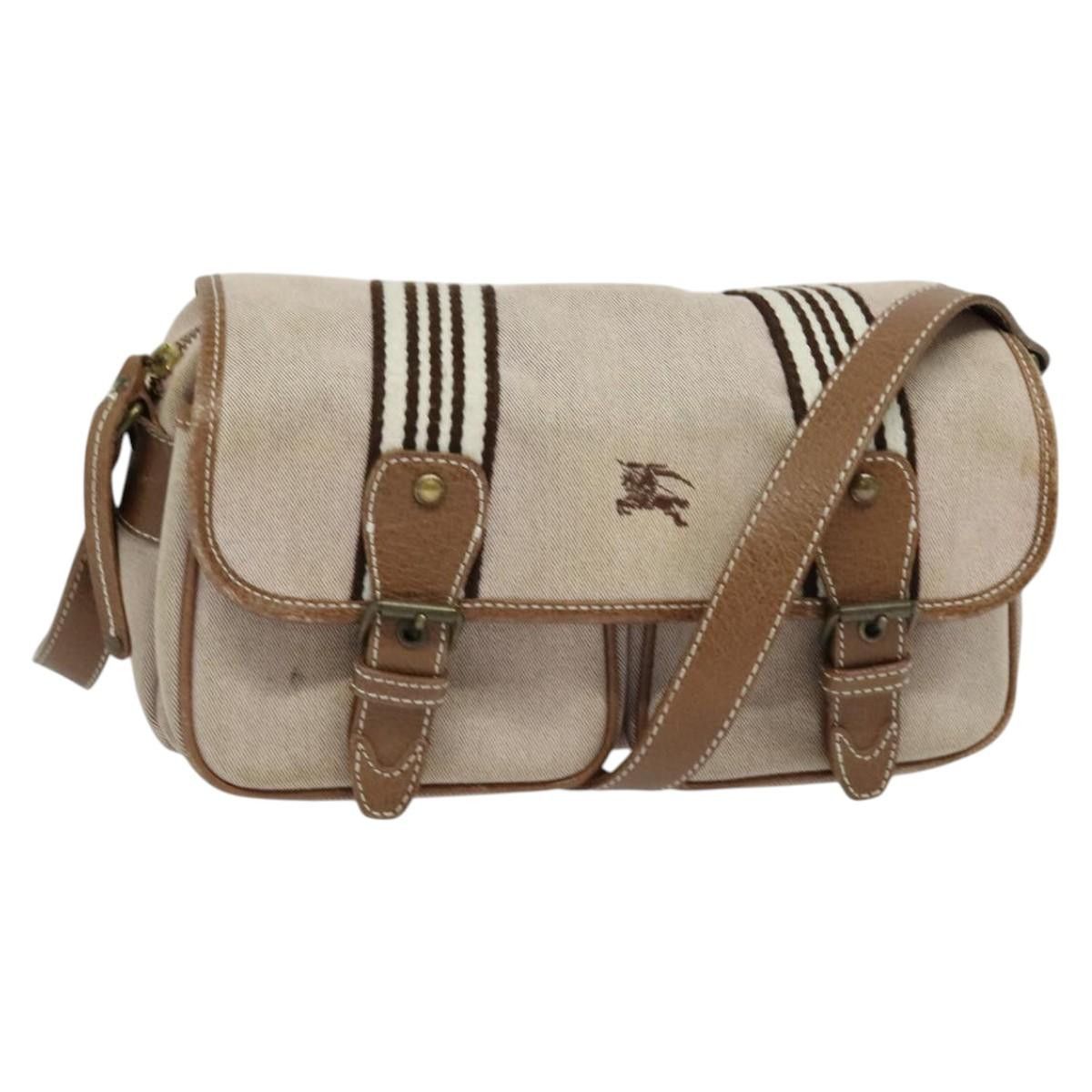 Burberry Blue Label Shoulder Bag Canvas Pink Auth 119316, Women's