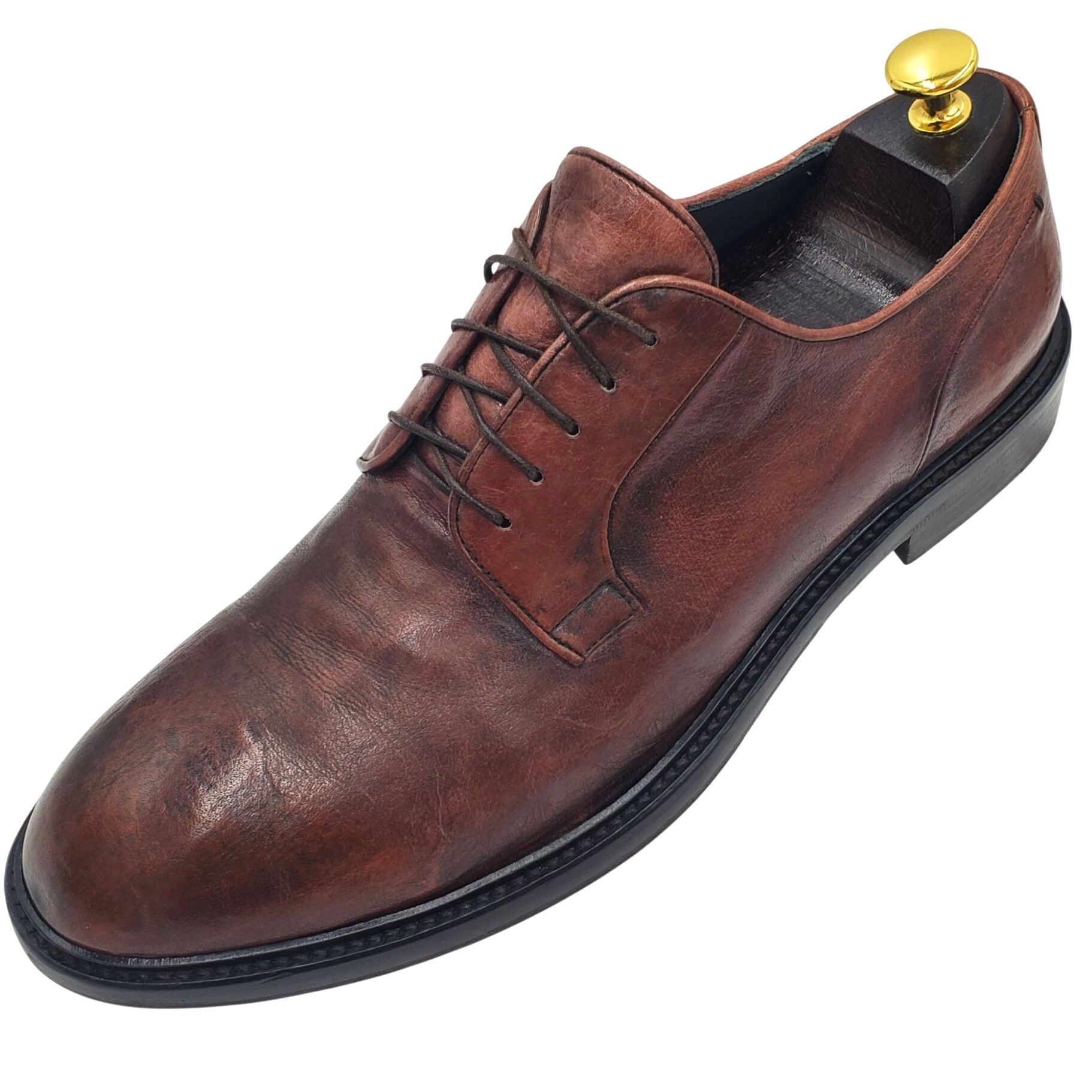 Jo Ghost Italy Jo Ghost Men's size 11 Brown Leather Round Toe Oxford Size US 11 / EU 44 - 6 Thumbnail