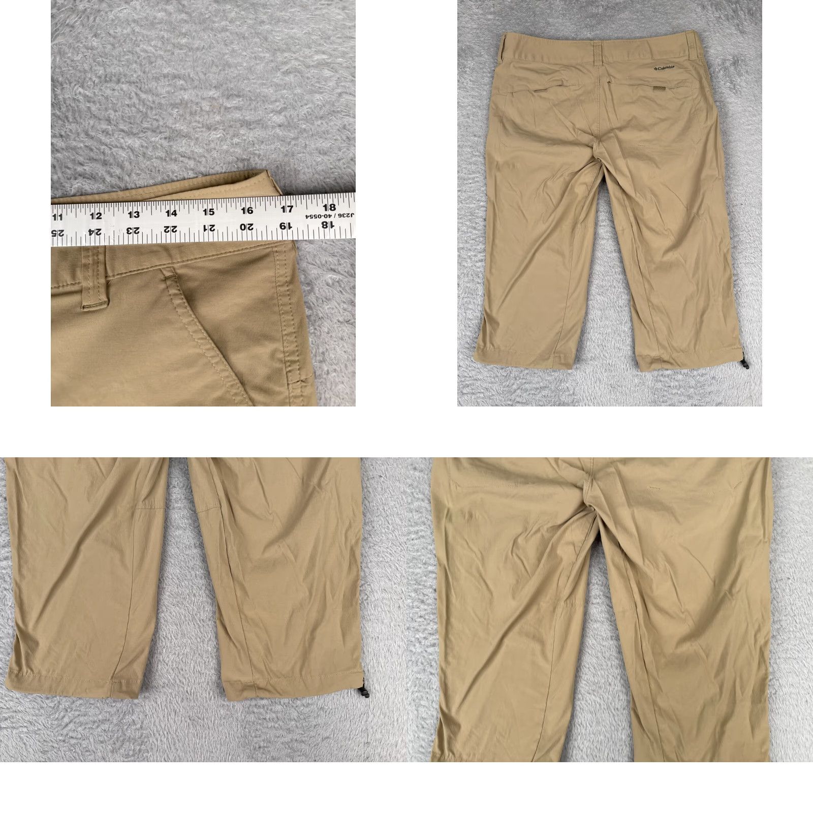 Vintage Columbia Pants Womens Beige Nylon Capri 34x18 Regular Stretch 10 Casual Capris, Travel, Workwear Womens, 18in Inseam, Flat Front, Machine Washable Size 32" / US 10 / IT 46 - 9 Thumbnail