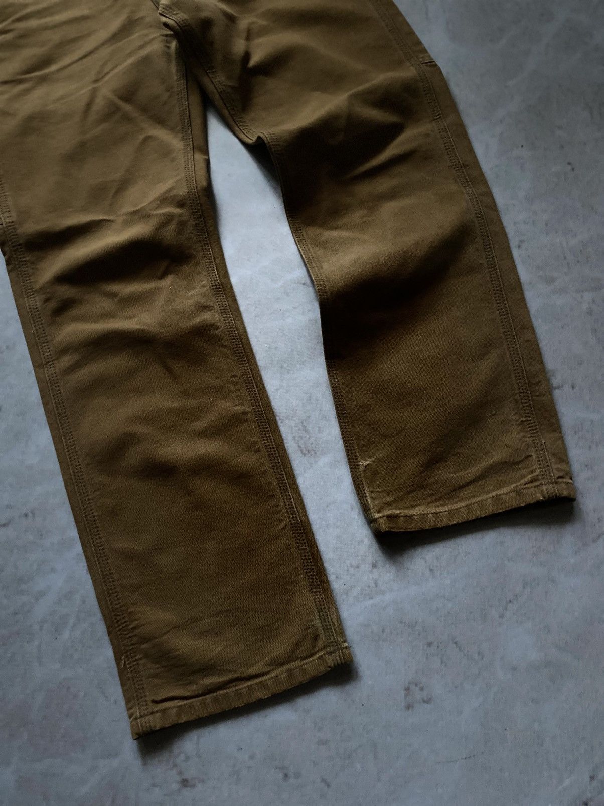 Carhartt × Vintage RARE Vintage 90s Carhartt Brown Denim Carpenter Pants Hype Size US 29 - 4 Thumbnail