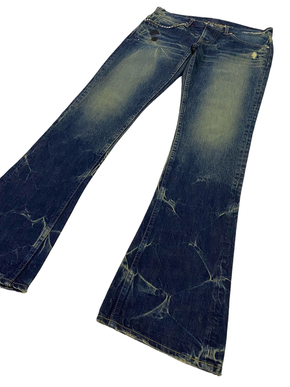 Hysteric Glamour Hysteric Glamour Flared Distressed Denim Pants Size 31" - 22 Thumbnail
