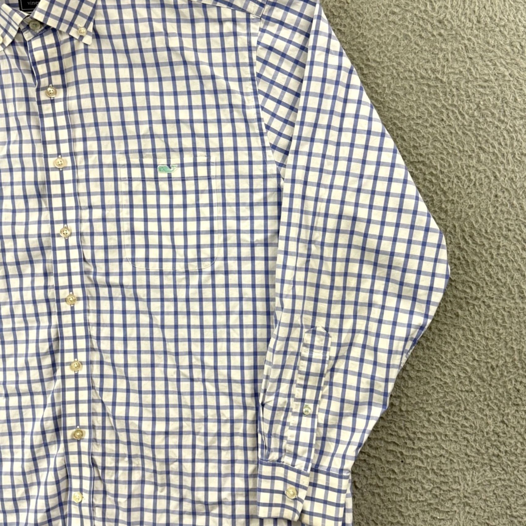 Vineyard Vines Vineyard Vines Shirt Mens XL Blue Classic Fit Long Sleeve Tucker Plaid Sport Button-Up Shirt Size US XL / EU 56 / 4 - 5 Thumbnail