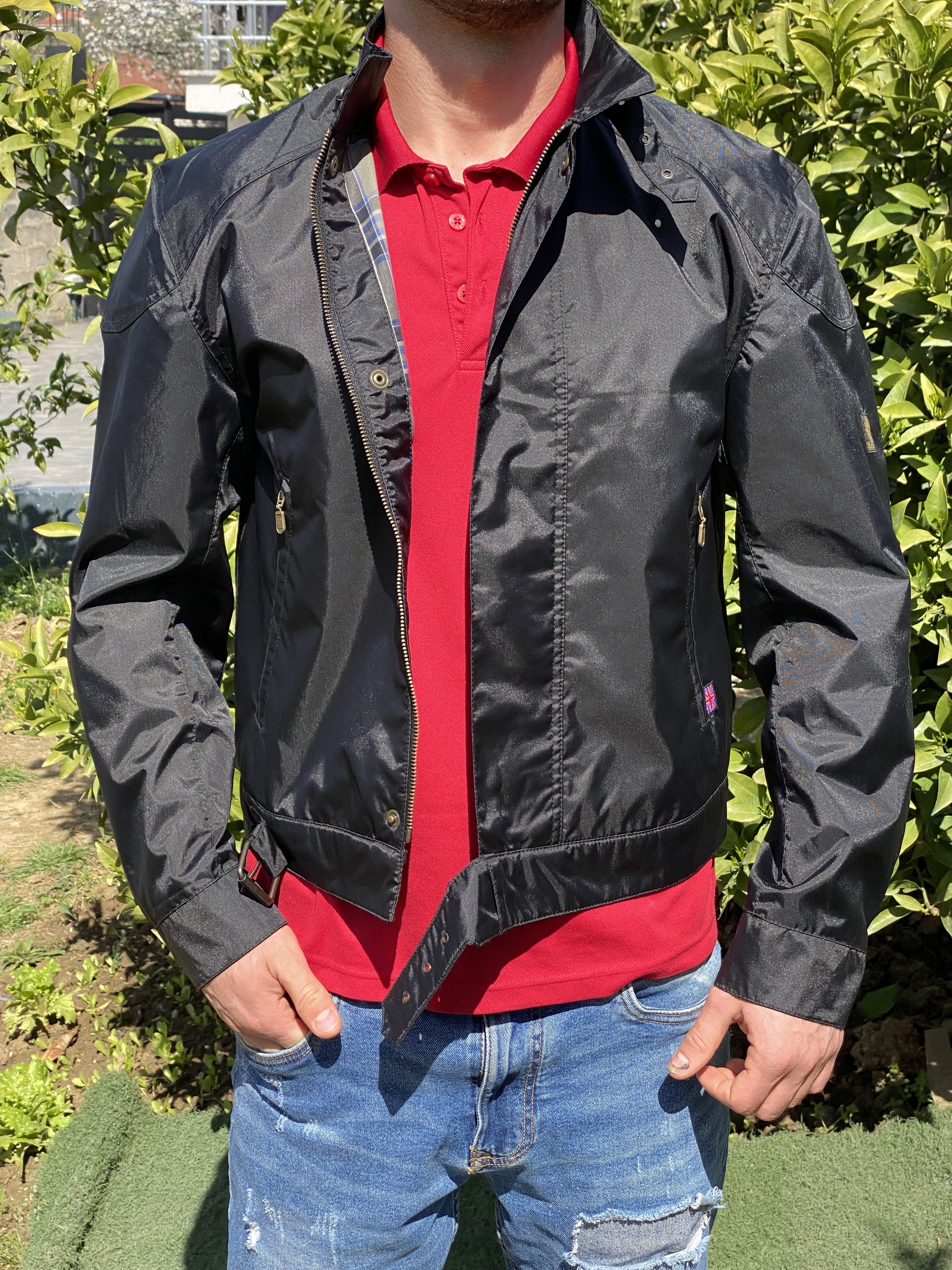 image of Belstaff Rider Short Motorcycle Windbreaker Bomber Size S in Black, Men's