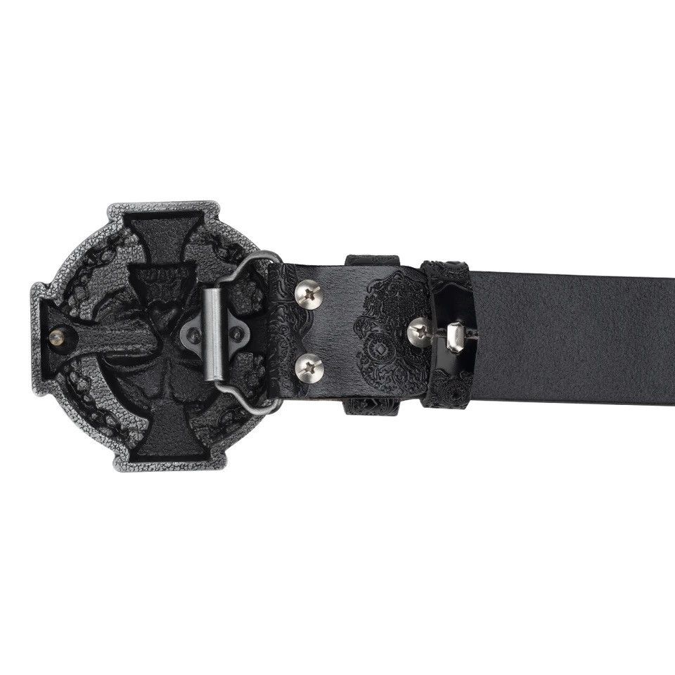Other Skull Leather Belt Size ONE SIZE - 2 Thumbnail