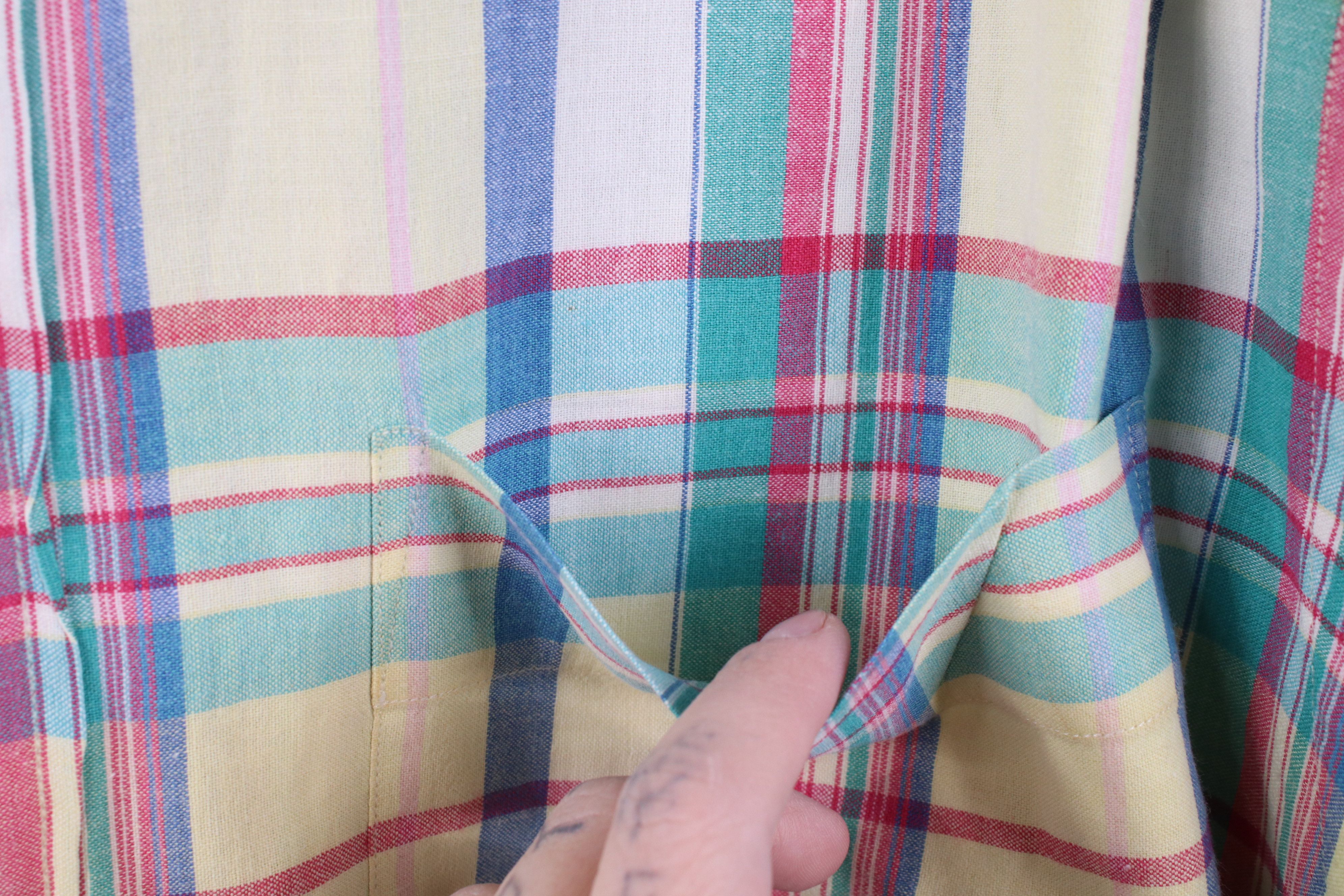 Lands' End Vintage 90s Lands End Plaid Short Sleeve Button Down Shirt Size US L / EU 52-54 / 3 - 4 Thumbnail
