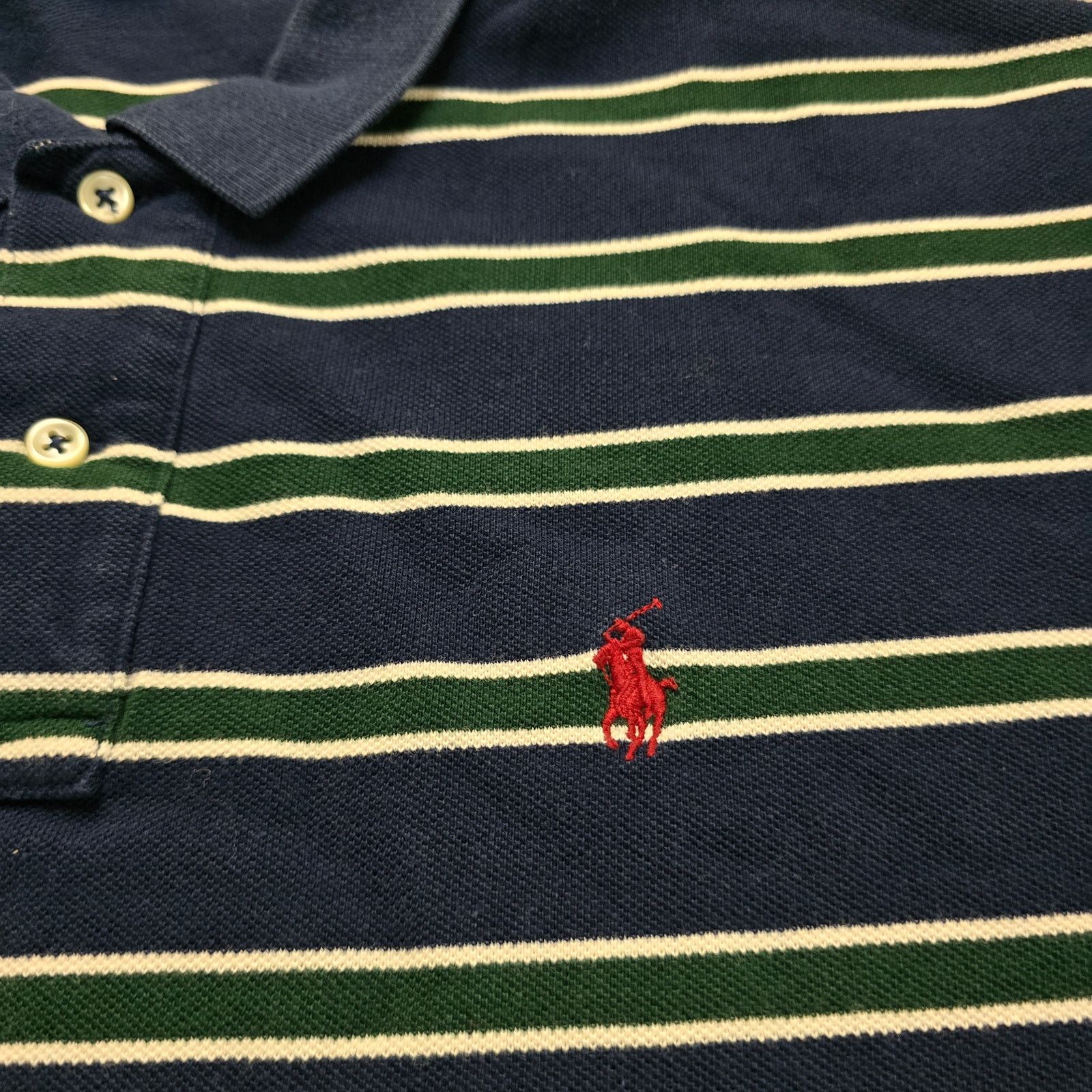 Ralph Lauren Polo Ralph Lauren Mens Vintage VTG Stripe button Polo Blue Size US L / EU 52-54 / 3 - 4 Thumbnail