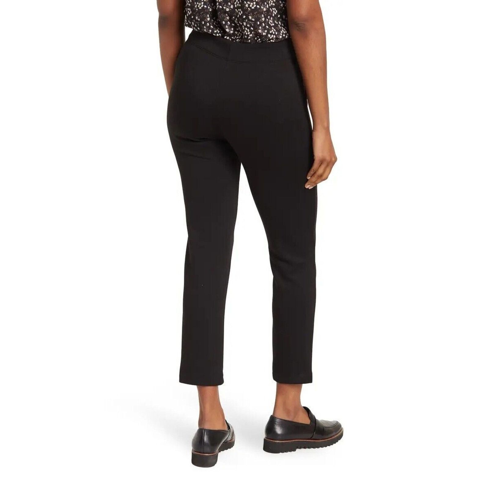 The Unbranded Brand Max Studio Women Black Knit Slim Cropped Trousers Waist 35 Size 35" - 2 Thumbnail