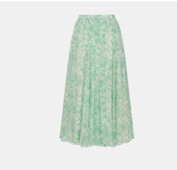 Dior o1w1db10225 411J33A Midi Skirt in Green & White Size 26" / US 2 / IT 38 - 2 Thumbnail