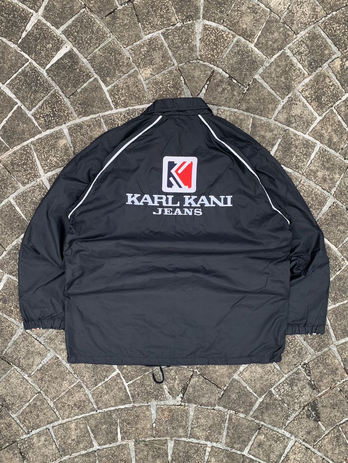 Karl Kani Vintage 90’s KARL KANI Sidetape Big Logo Windbreaker Jacket Size US L / EU 52-54 / 3 - 3 Thumbnail