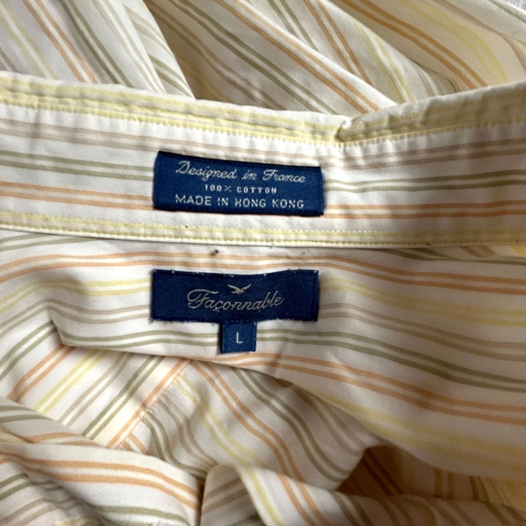 Faconnable Faconnable Shirt Women Multicolor Striped Long Sleeve Button-Up Cotton Large Regular Size L Size L / US 10 / IT 46 - 3 Thumbnail