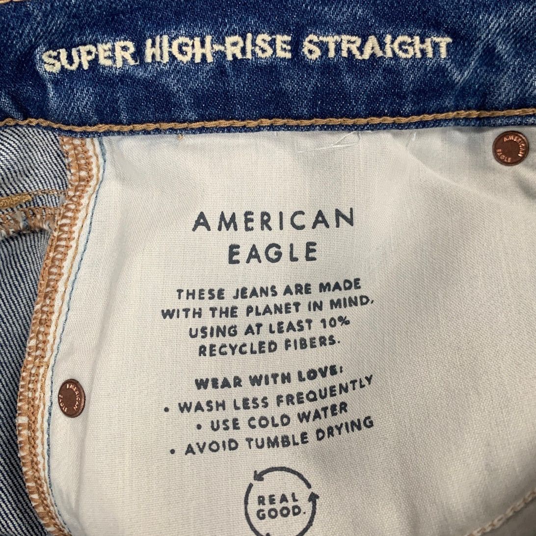 American Eagle Outfitters New American Eagle Womens Size 4 Straight Denim Blue Jeans Size 27" / US 4 / IT 40 - 6 Thumbnail