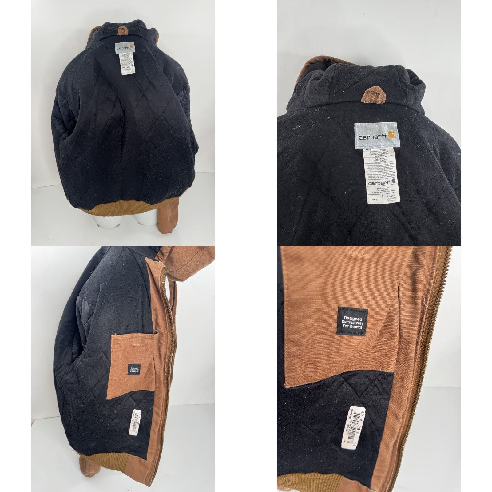 Carhartt Carhartt - 376-51 Hooded Zip Jacket Mens L Brown Distressed Jacket for Rental Only Label Zip Full Zip Hooded Mens L Brown Jacket Size US L / EU 52-54 / 3 - 8 Thumbnail