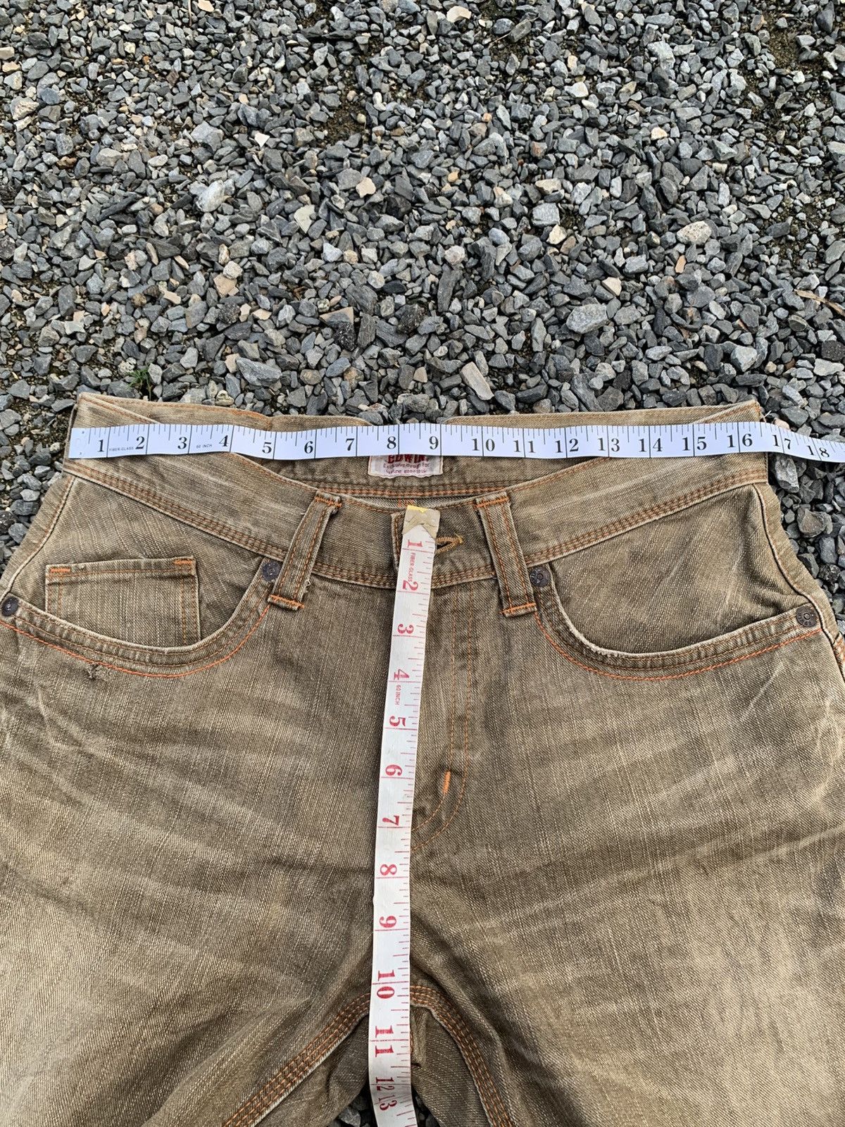 Edwin FLARE EDWIN XV BUCKLE BACK PUNK RUSTY JAPANESE DENIM Size US 33 - 16 Thumbnail