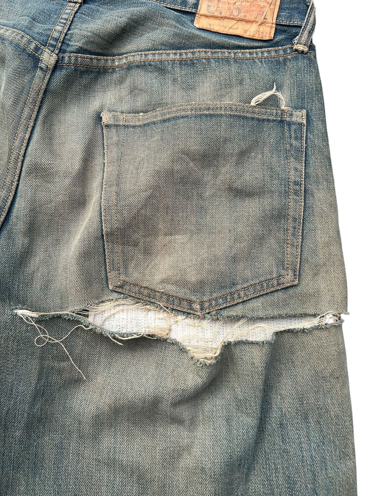 Kapital Thrashed Vintage Sugar Cane Selvedge Denim Jeans Grunge Size US 34 / EU 50 - 16 Thumbnail