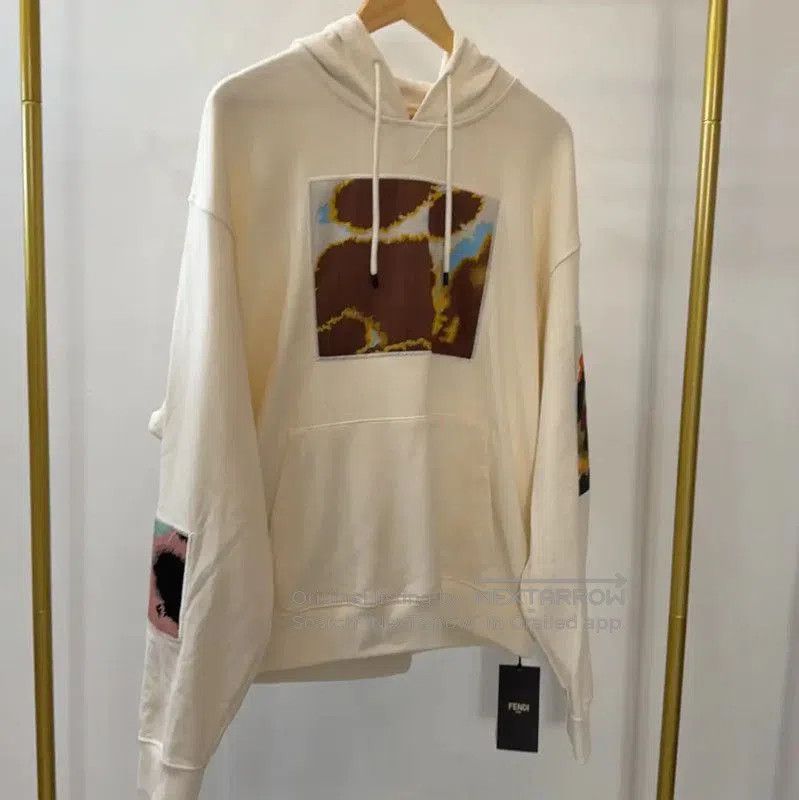 Fendi Fendi Men's Oversized White Cotton Hoodie . Size US L / EU 52-54 / 3 - 1 Thumbnail