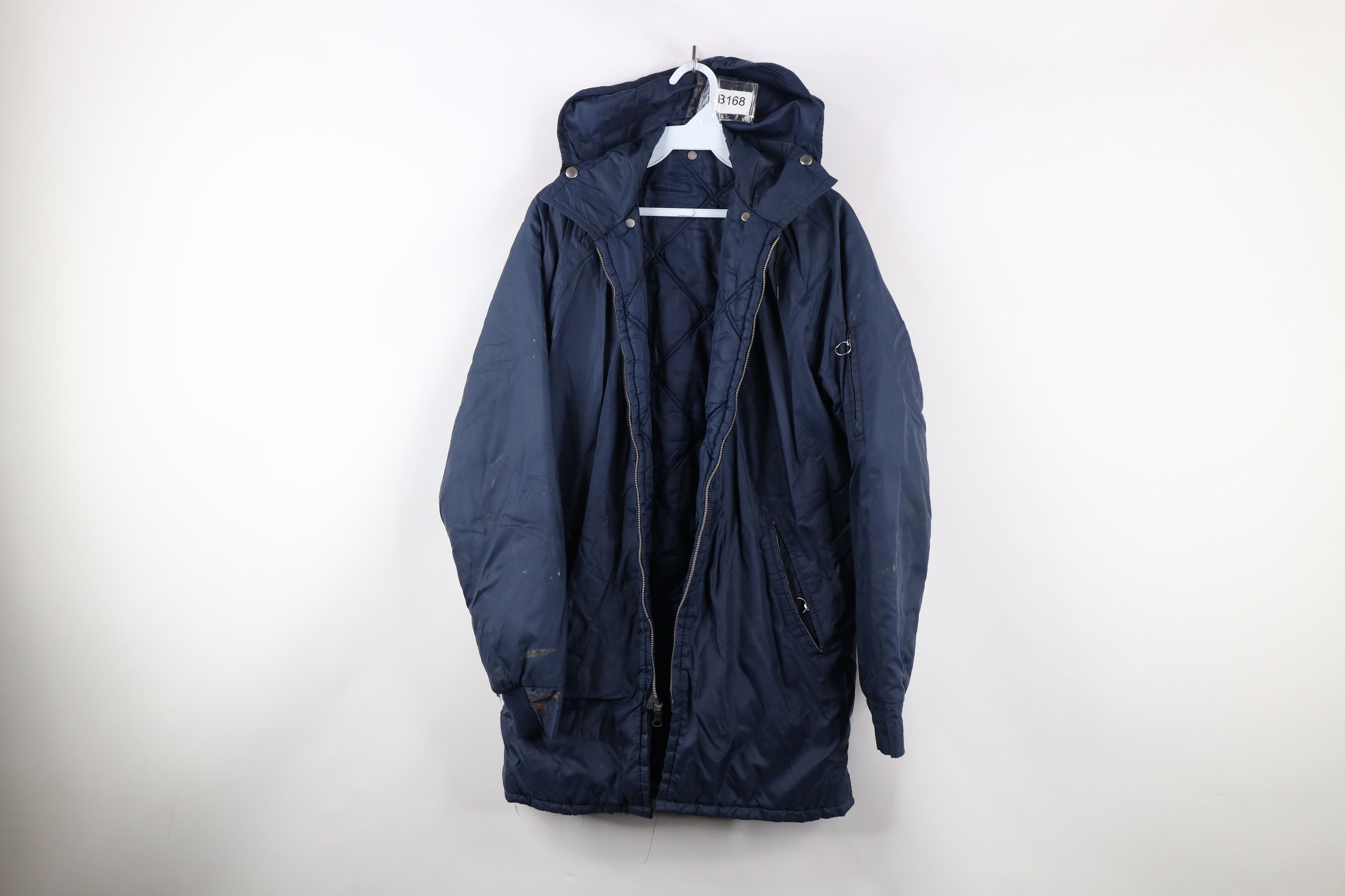 Vintage Vintage 60s Streetwear Hooded Parka Jacket Blue AS IS Size US L / EU 52-54 / 3 - 1 Thumbnail