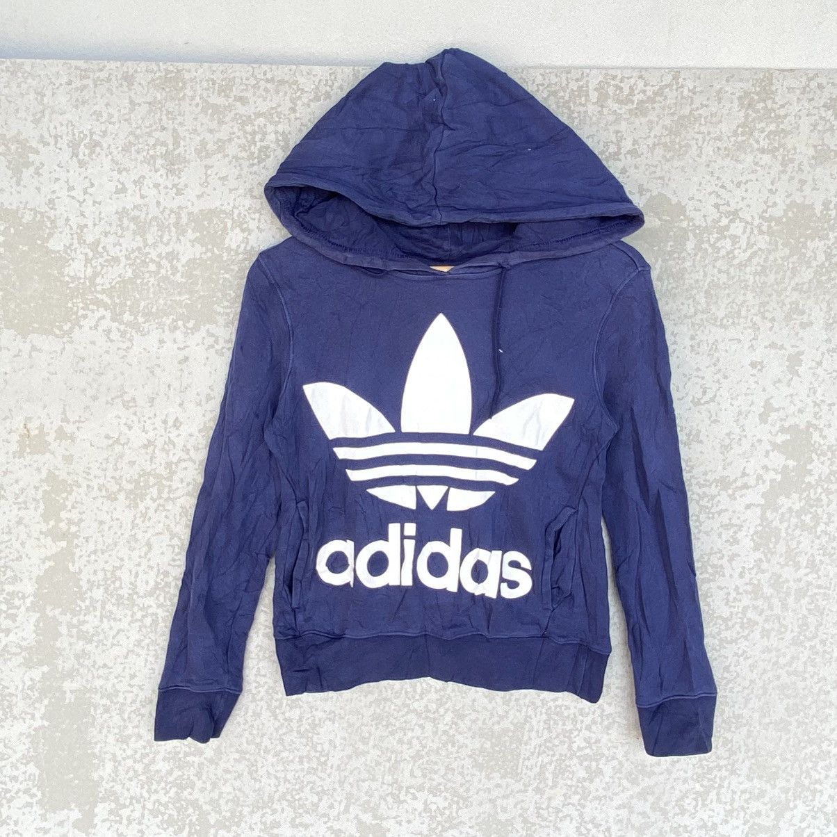 Other Vintage Adidas Hoodie Big Printed Sweater NavyBlue Size XS Size US XS / EU 42 / 0 - 1 Thumbnail