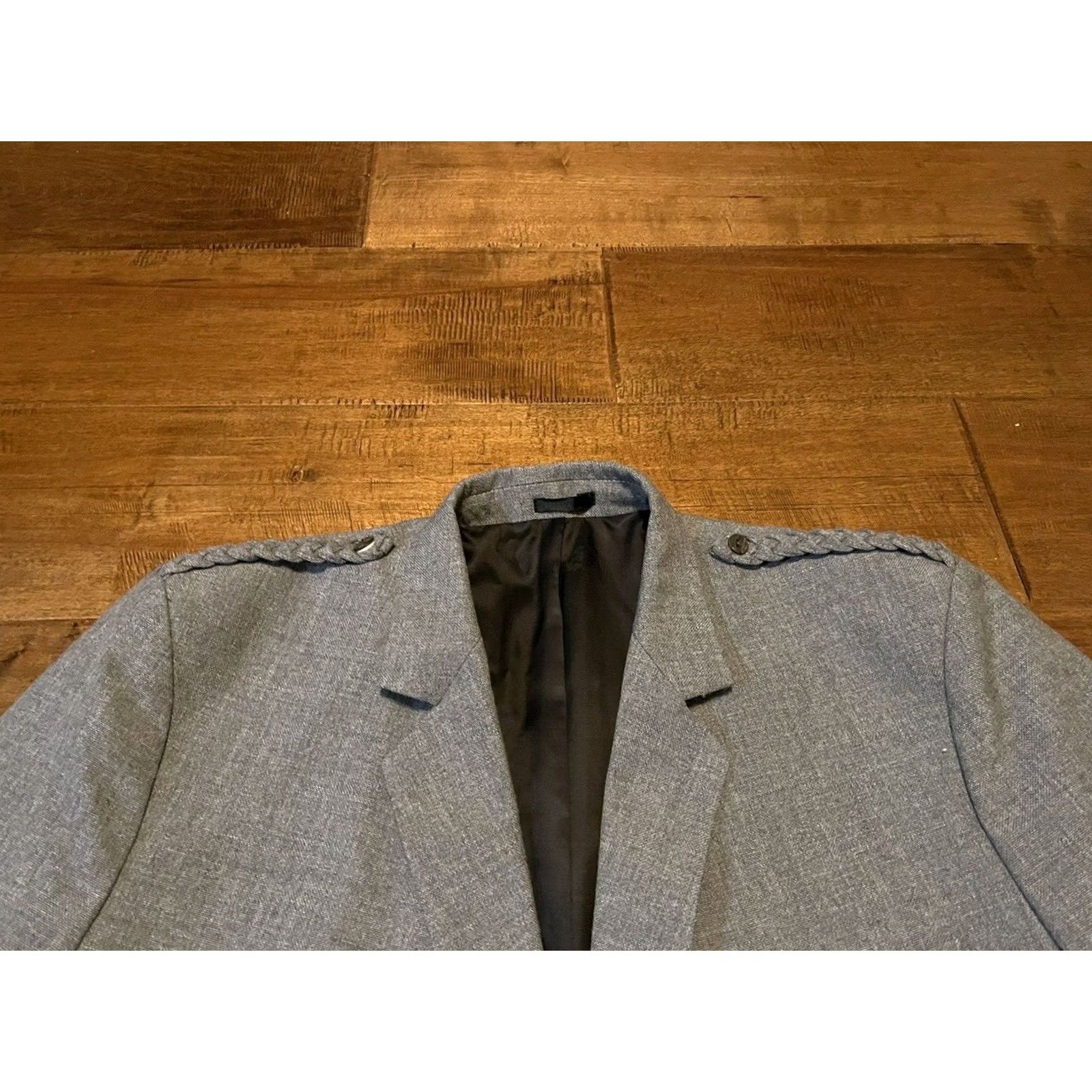Vintage Gaelic Themes Scotland Arrochar Grey Braemar Tweed Blazer Kilt Jacket Men 54S Blazer Wool Button Short Gray 54 Mens Size 54R - 4 Thumbnail