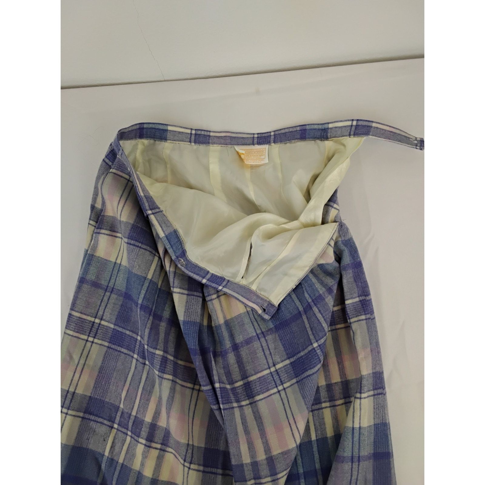 Pendleton Pendleton Pleated Midi Skirt Women's 29" Purple Plaid Wool Size 28" / US 6 / IT 42 - 4 Thumbnail