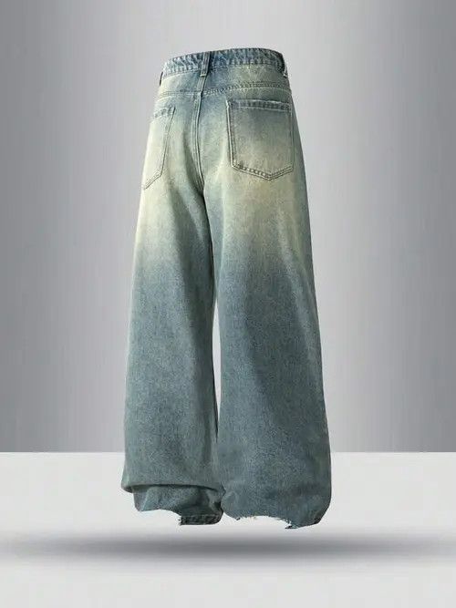 Jean Vintage Straight Leg Distressed Denim Jeans Size US 36 / EU 52 - 2 Thumbnail