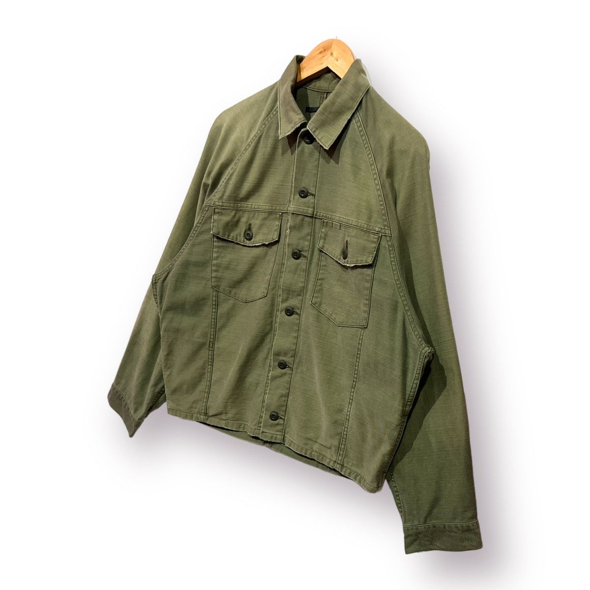 Japanese Brand 🔥 AP STUDIO POPLIN OLIVE TRUCKER TYPE-2 JACKET Size US M / EU 48-50 / 2 - 2 Thumbnail