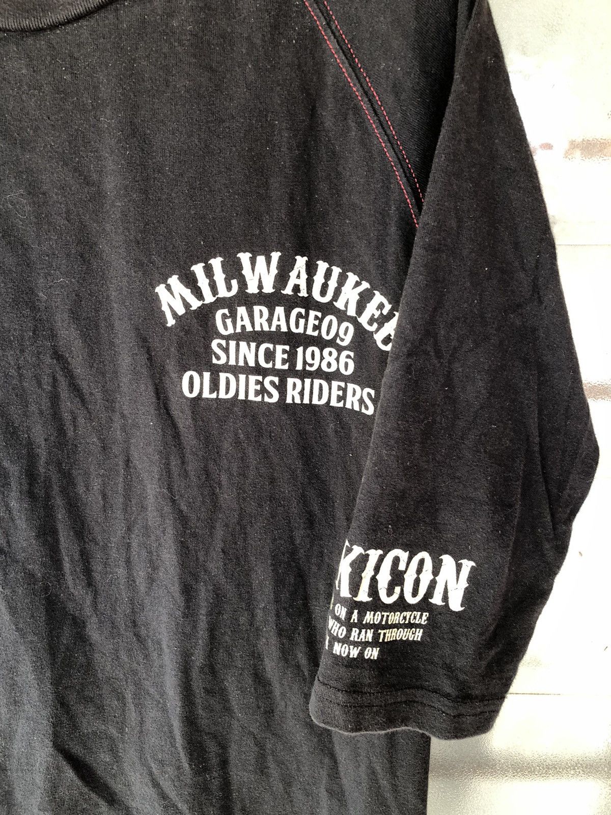 If Six Was Nine Vintage Black Icon Thruxton Milwaukee Skull Punk Shirt Tee Size US L / EU 52-54 / 3 - 3 Thumbnail