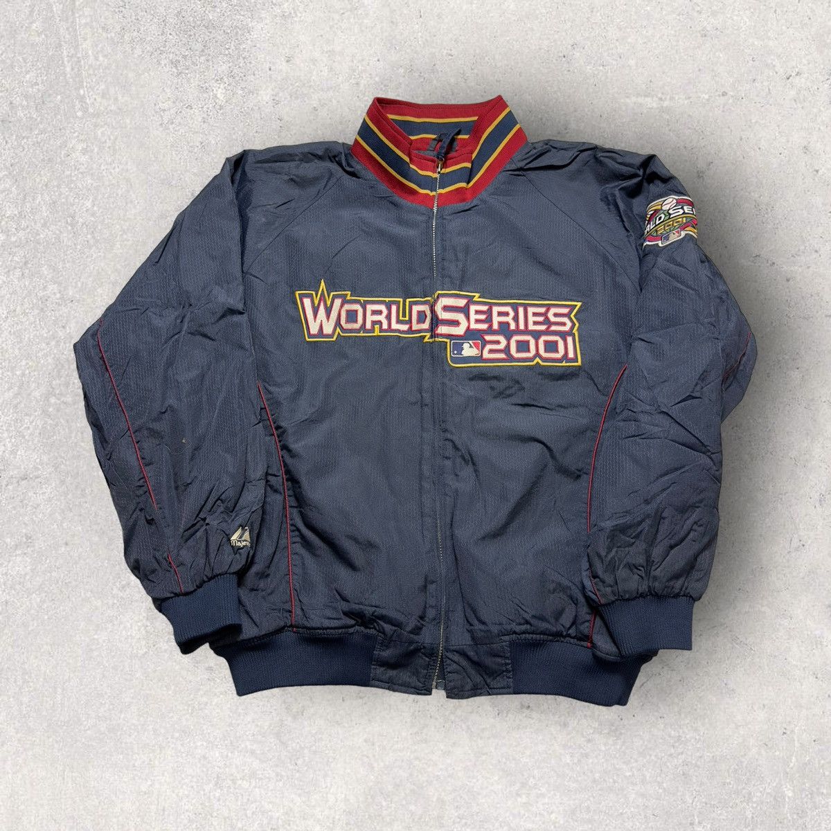 image of Majestic x Mlb Vintage 2001 World Series Jacket in Navy, Men's (Size 2XL)