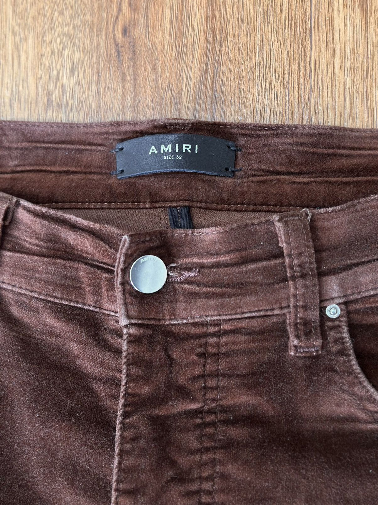 Amiri Amiri Velour Skinny Stack Pants Brown Size US 32 / EU 48 - 3 Thumbnail