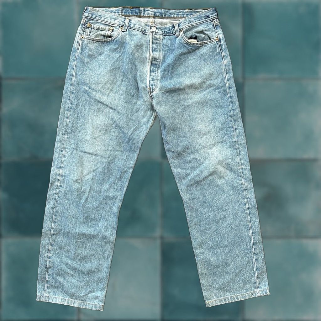 Levi's VINTAGE Levi's 501 90s Straight Leg Jeans 40x36 Light Wash Denim Men Size US 40 / EU 56 - 1 Thumbnail