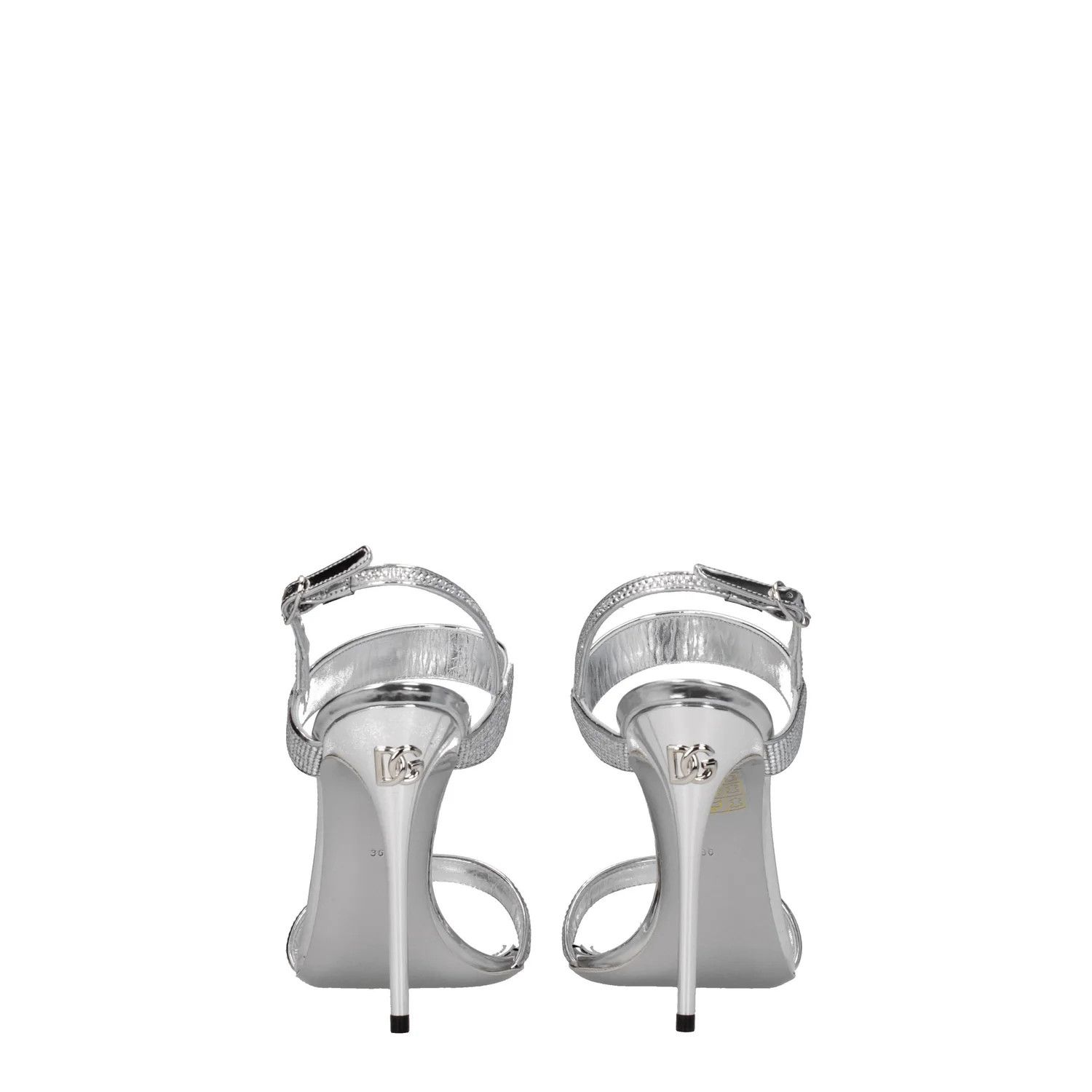 Dolce & Gabbana ob1o1e1124 Satin Sandals in Silver Size US 8.5 / IT 38.5 - 5 Thumbnail
