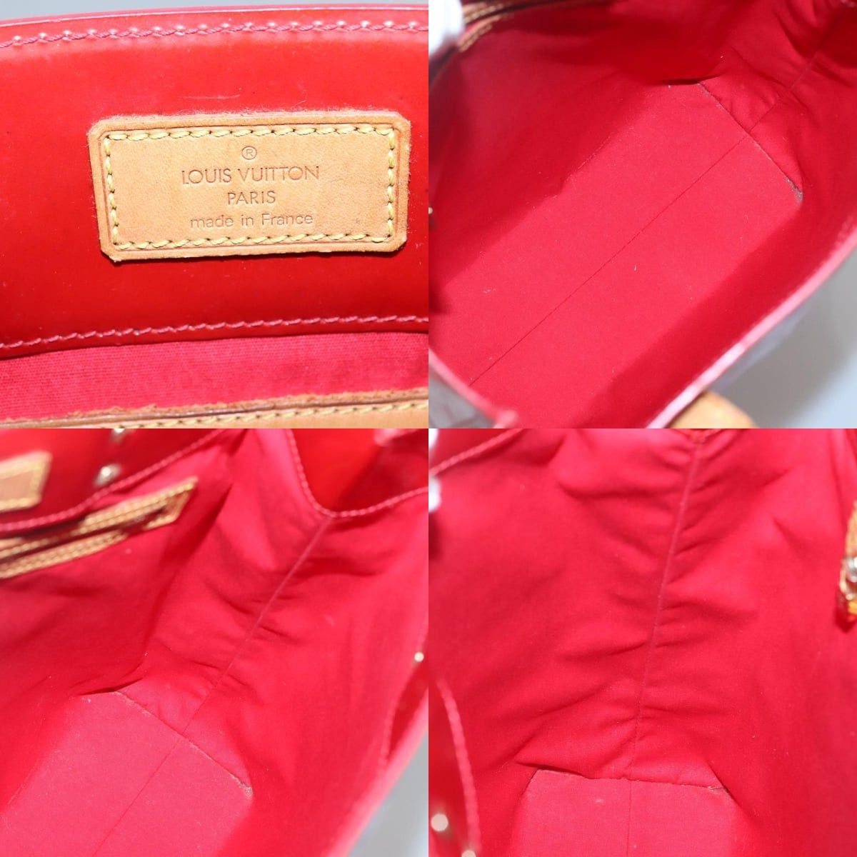 Louis Vuitton LOUIS VUITTON Monogram Vernis Reade MM Hand Bag Red Rouge Size ONE SIZE - 11 Thumbnail