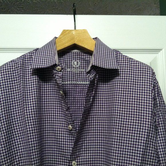 BUGATCHI BUGATCHI MENS PRE-OWNED COTTON CASUAL SHIRT SIZE: 17.5/34-35 Size US XL / EU 56 / 4 - 1 Thumbnail