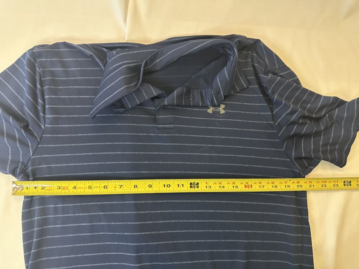 Under Armour Under Armour The Playoff Polo Shirt Mens M Blue Striped Size US M / EU 48-50 / 2 - 6 Thumbnail